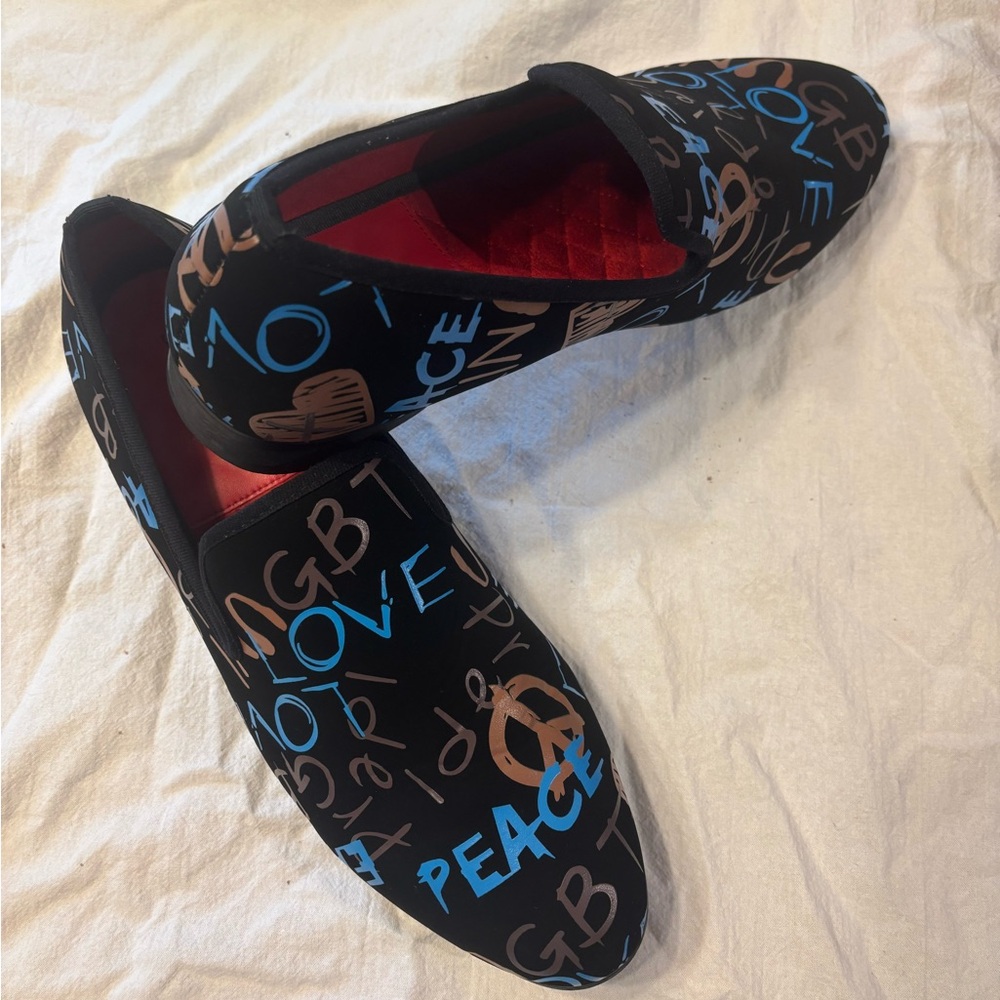 JITAI Luxury Men Shoes Graffiti Loafers Sz. 11